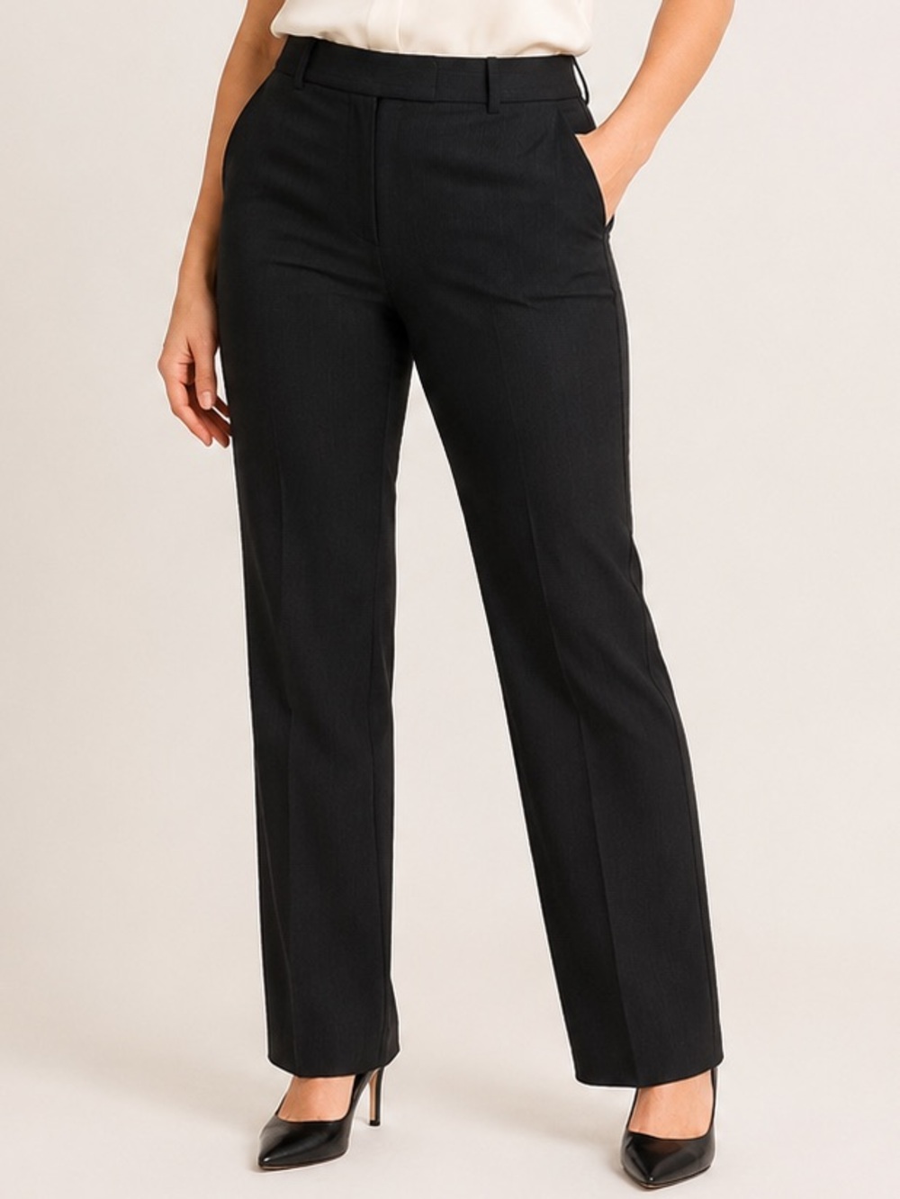 MEXX Black Tonal Pinstripe Stretch Bootcut Dress Pants Size 12